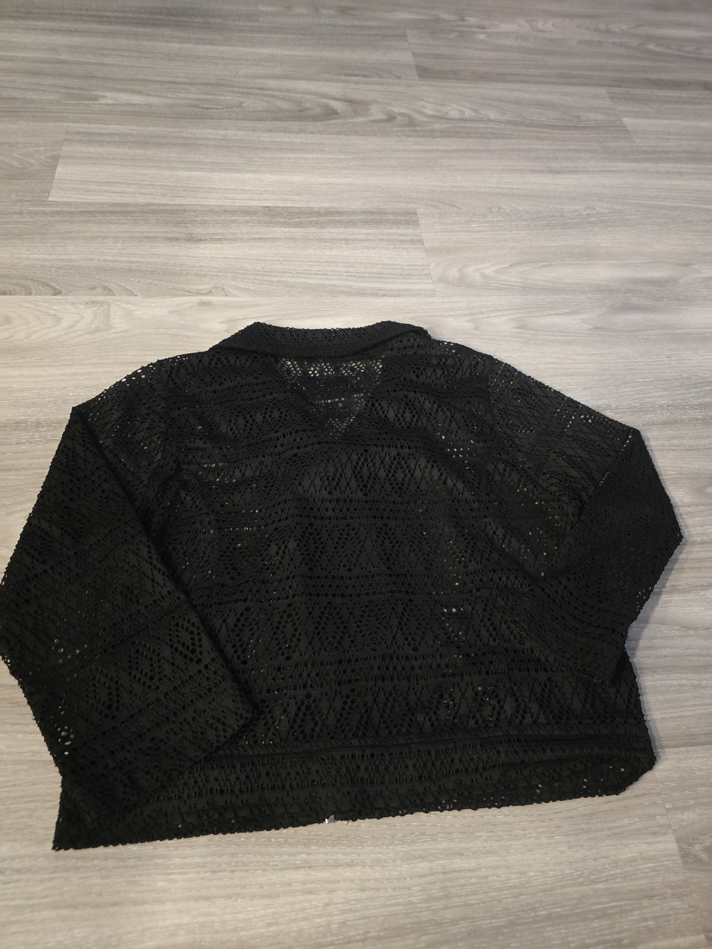 Daytrip Black Open-Weave Crochet Jacket